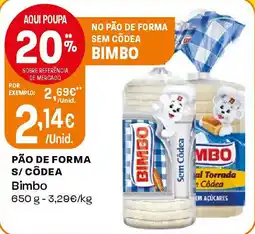 Intermarché Pão de forma s/ côdea Bimbo promoção
