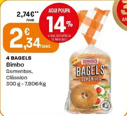 Intermarché 4 BAGELS Bimbo Sementes, Clássico promoção