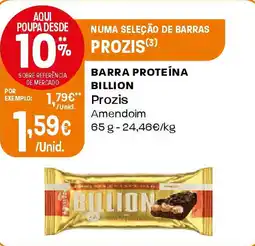 Intermarché Barra proteína billion Prozis Amendoim promoção