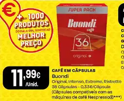 Intermarché Café em cápsulas Buondi promoção