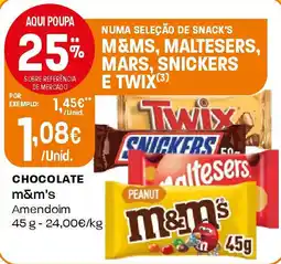 Intermarché Chocolate m&m's Amendoim promoção