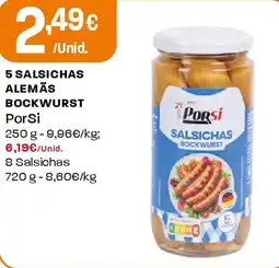 Intermarché 5 salsichas alemãs bockwurst PorSi promoção