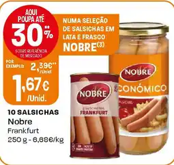 Intermarché 10 SALSICHAS Nobre Frankfurt promoção