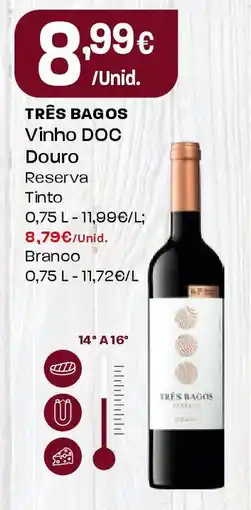 Intermarché TRÊS BAGOS Vinho DOC promoção