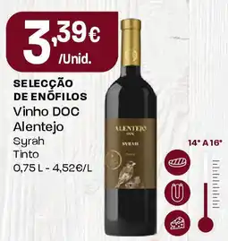 Intermarché SELECÇÃO DE ENOFILOS Vinho DOC Alentejo promoção