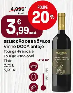 Intermarché SELECÇÃO DE ENÓFILOS Vinho DOCAlentejo promoção