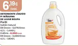 Intermarché Detergente líquido p/ máquina de lavar roupa PorSi promoção