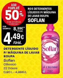 Intermarché Detergente líquido p/ máquina de lavar roupa Soflan Clássico promoção