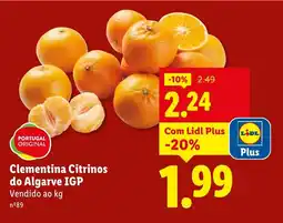 Lidl Clementina Citrinos do Algarve IGP promoção