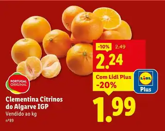 Lidl Clementina Citrinos do Algarve IGP promoção