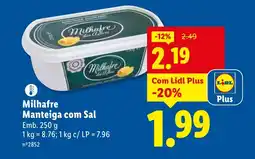 Lidl Milhafre Manteiga com Sal promoção