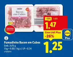 Lidl Fumadinho Bacon em Cubos promoção