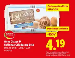 Lidl Ovos Classe M Galinhas Criadas no Solo promoção