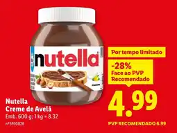 Lidl Nutella Creme de Avelã promoção