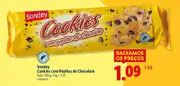 Lidl Sondey Cookies com pepitas de chocolate promoção