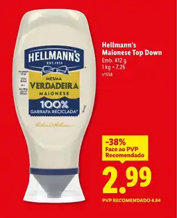 Lidl Hellmann's Maionese Top Down promoção