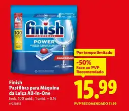 Lidl Finish Pastilhas para Máquina da Loiça All-in-One promoção