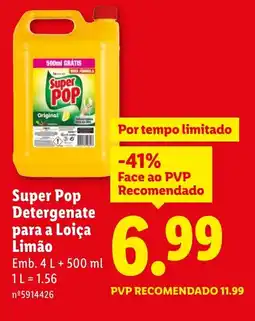 Lidl Super Pop Detergenate para a Loiça Limão promoção