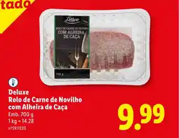Lidl Deluxe Rolo de Carne de Novilho com Alheira de Caça promoção