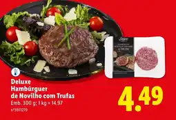 Lidl Deluxe Hambúrguer de Novilho com Trufas promoção