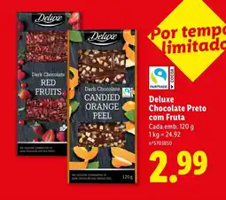 Lidl Deluxe Chocolate Preto com Fruta promoção