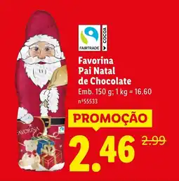 Lidl Favorina Pai Natal de Chocolate promoção