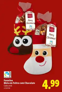 Lidl Favorina Meia em Feltro com Chocolate promoção