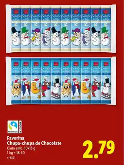Lidl Favorina Chupa-chupa de Chocolate promoção