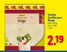 Lidl Tastino Tortilha para Wraps promoção