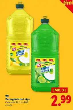 Lidl W5 Detergente da Loiça promoção