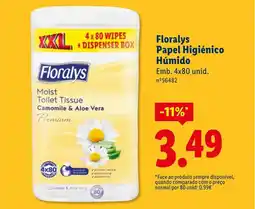 Lidl Floralys Papel Higiénico Húmido promoção