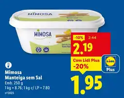 Lidl Mimosa Manteiga sem Sal promoção