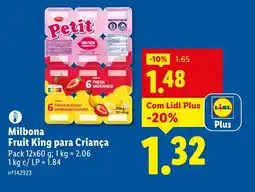 Lidl Milbona Fruit King para Criança promoção