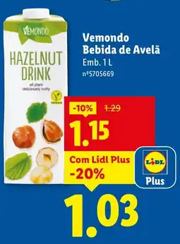 Lidl Vemondo Bebida de Avelã promoção