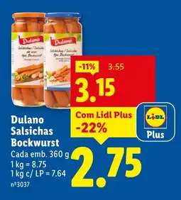 Lidl Dulano Salsichas Bockwurst promoção