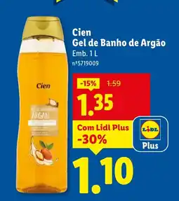 Lidl Cien Gel de Banho de Argão promoção