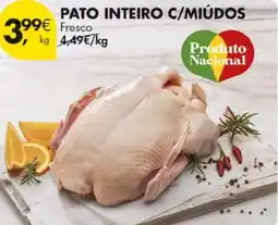 Pingo Doce Pato inteiro c/miúdos fresco promoção