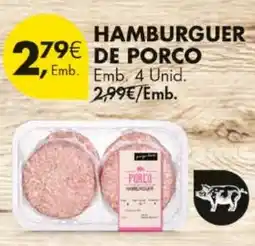 Pingo Doce Hamburguer de porco promoção