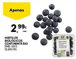 Continente Mirtilos biológicos continente bio promoção