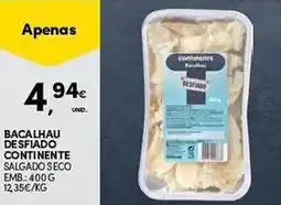 Continente Bacalhau desfiado continente salgado seco promoção