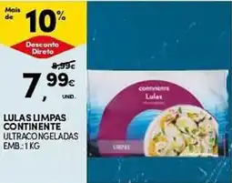 Continente Lulas limpas continente ultracongeladas promoção