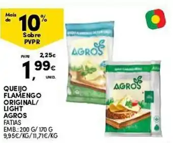 Continente Queijo flamengo original/ light agros promoção