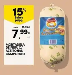 Continente Mortadela de peru c/ azeitonas campofrio promoção