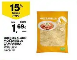 Continente Queijo ralado mozzarella campainha promoção