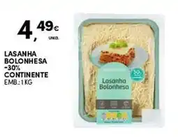 Continente Lasanha bolonhesa -30% continente promoção