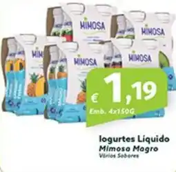 Roque Supermercados logurtes Liquido Mimosa Magro Varios Sabores promoção