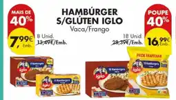 Pingo Doce Hamburger s/glúten iglo vaca/frango promoção