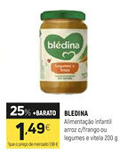 Coviran BLEDINA Alimentação infantil arroz c/frango ou legumes e vitela promoção