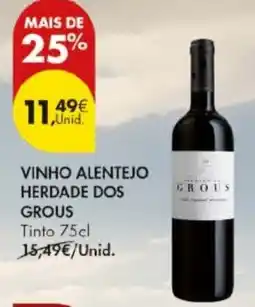 Pingo Doce Vinho alentejo herdade dos grous tinto 75cl promoção