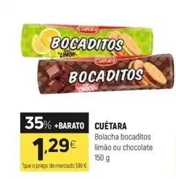 Coviran CUÉTARA Bolacha bocaditos limão ou chocolate promoção